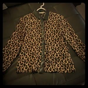 Sexy Sheer Leopard Button Down